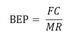 Формула расчета точки безубыточности маржинальным методом